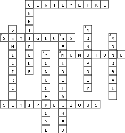 Term3 Week4 Spelling Crossword Key Image