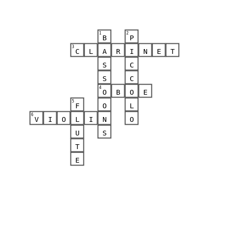 musical instrument Crossword Key Image