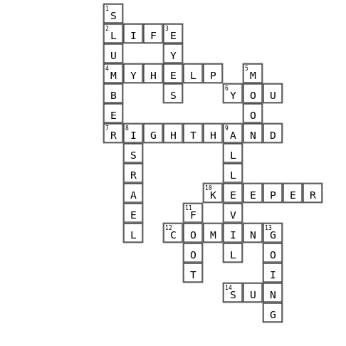 Psalm 121 Crossword Key Image