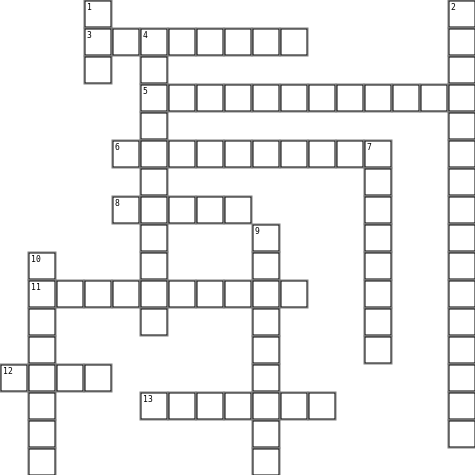 Weathering/Erosion Crossword Grid Image