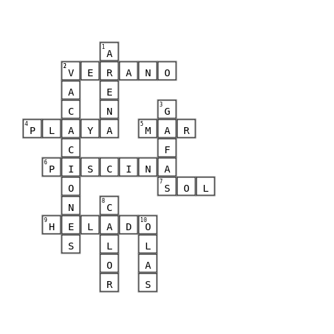 sp Crossword Key Image