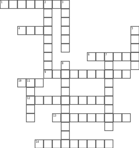Skeletal Crossword Crossword Grid Image