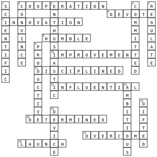 Unit 9  Crossword Key Image