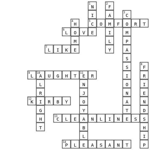 Staying at BRRC Crossword Key Image