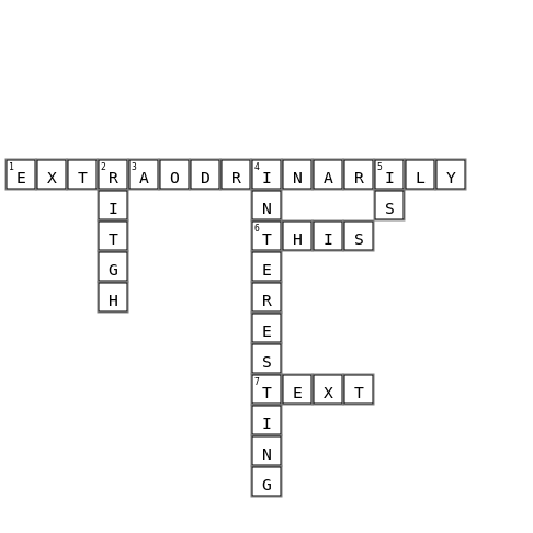 Testertesster Crossword Key Image
