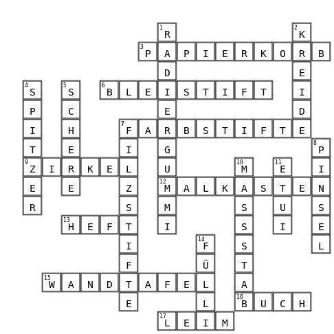 die Schule Crossword Key Image