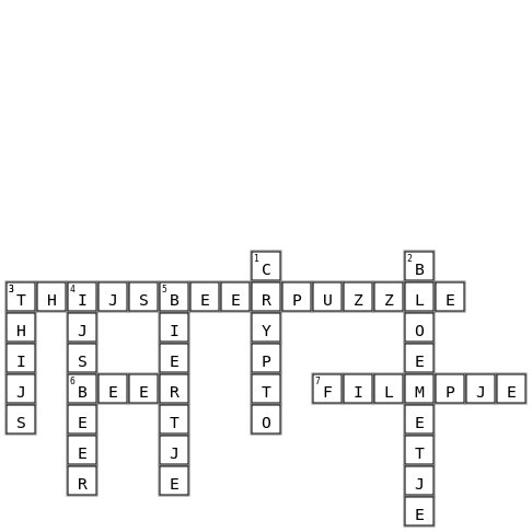 Thijsbeer Puzzle Crossword Key Image