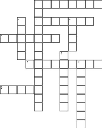 Vocabulary List 19 & 20 Crossword Grid Image