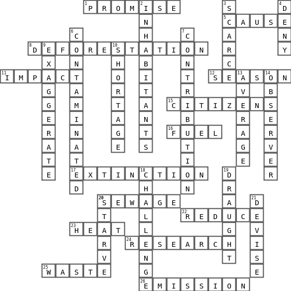 Environment Problems Crossword Key Image