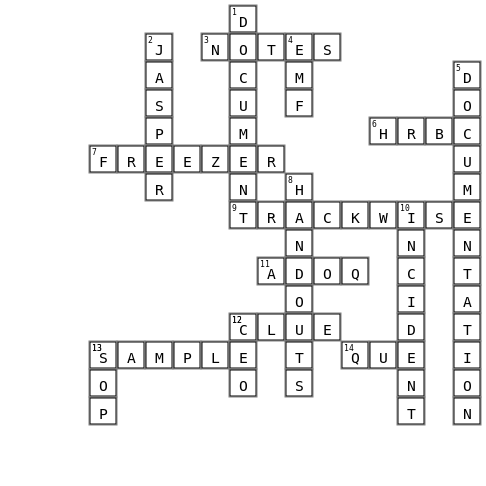 MYSTERY WEEK Crossword Key Image