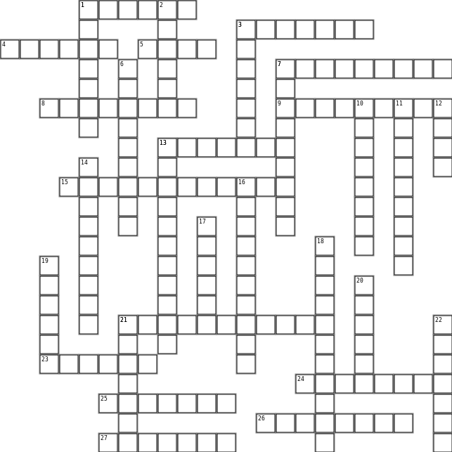 Mixed Nuts Travels Crossword Grid Image