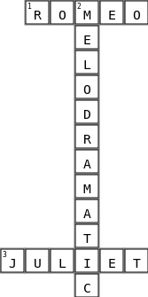 Romeo and juliet Crossword Key Image