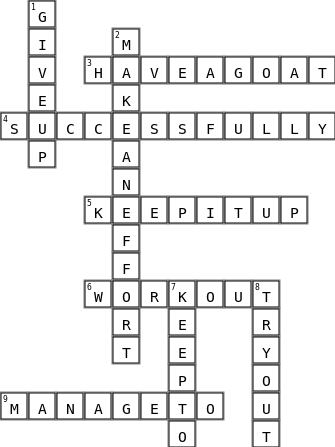 Trying and Succeeding Crossword Key Image