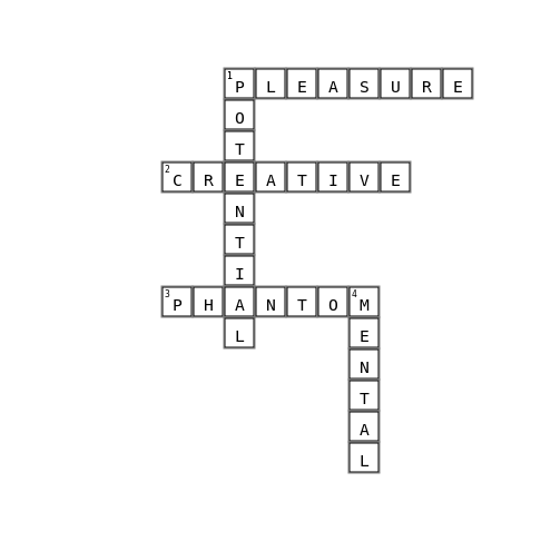 1 Crossword Key Image