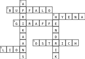 Blokkiesraaisel Crossword Key Image