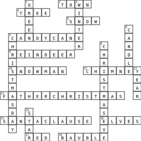 Christmas 2022 Crossword Puzzle Crossword Key Image