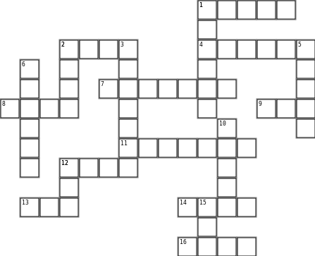 PAST TENSE CROSSWORD Crossword Grid Image