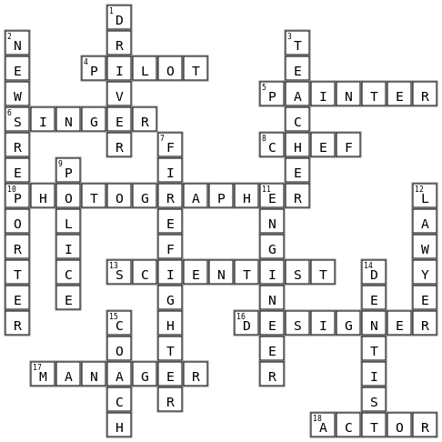 职业crossword Crossword Key Image
