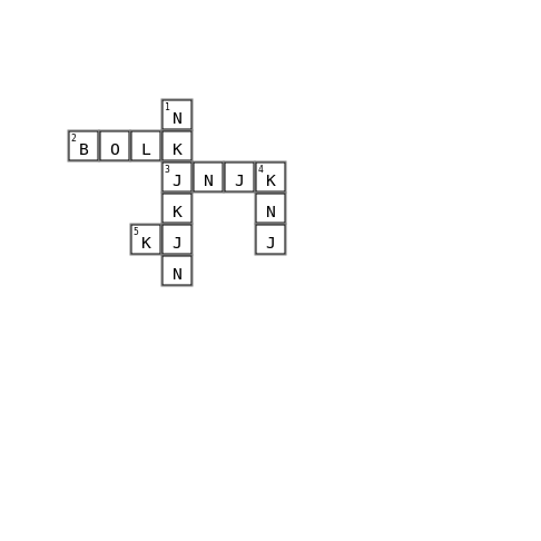 ```` Crossword Key Image