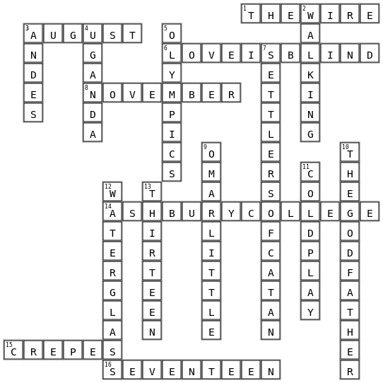 Nicole Crossword Key Image