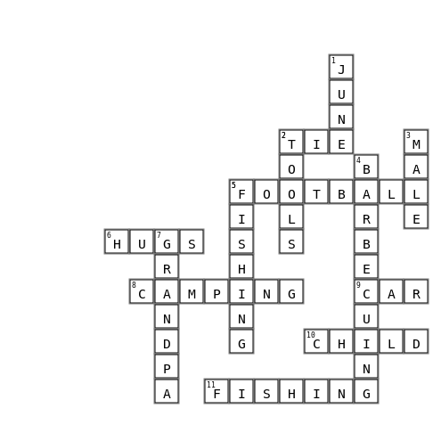Father's Day Puzzle Crossword Key Image