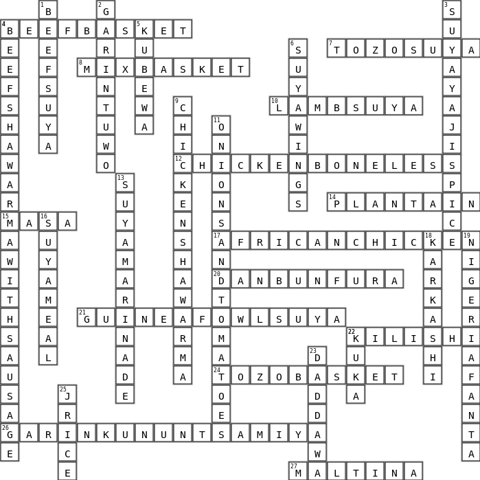 Alhaji Suya Christmas Puzzle Crossword Key Image