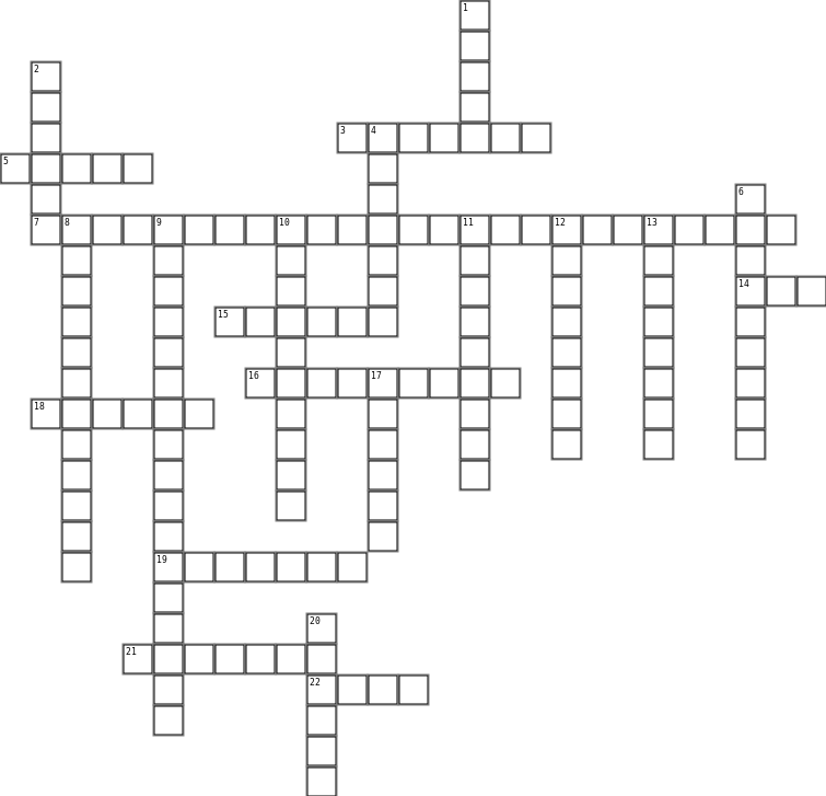 Bridal Shower Crossword Grid Image