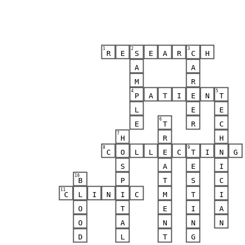 MLA/T Crossword Crossword Key Image