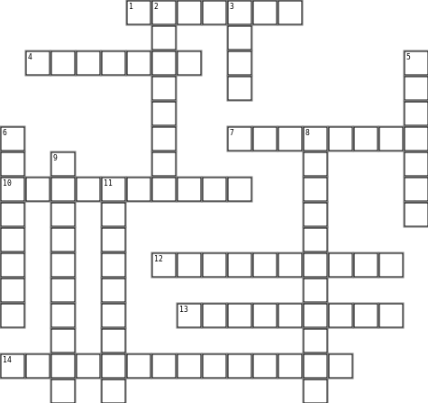 unit 1-nouns Crossword Grid Image