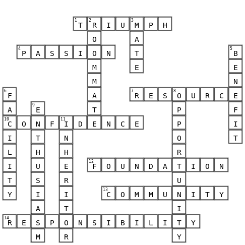 unit 1-nouns Crossword Key Image
