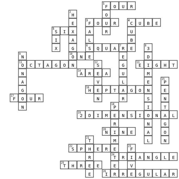 Shapes Crossword Key Image