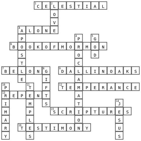 General Conference October 2025 Crossword Key Image