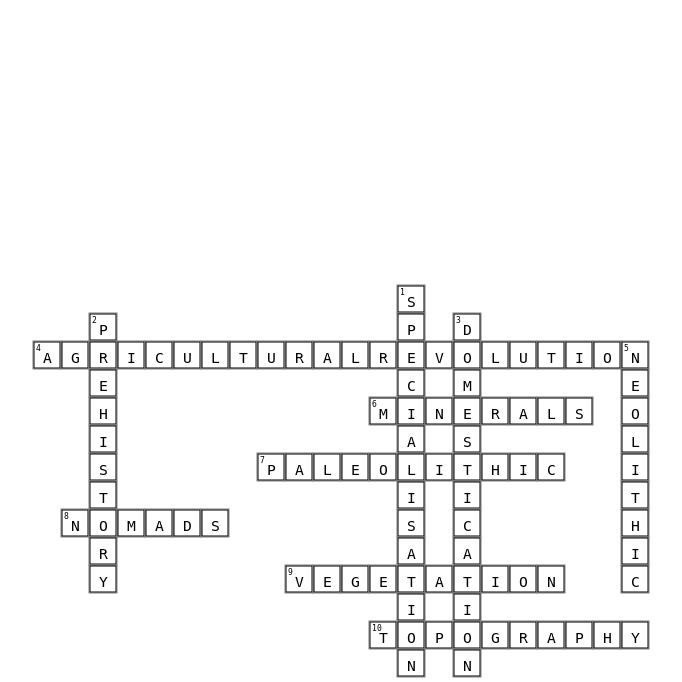 social study choice board  Crossword Key Image