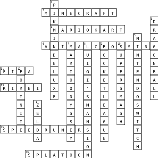 Nintendo Switch (Crossword) Crossword Key Image