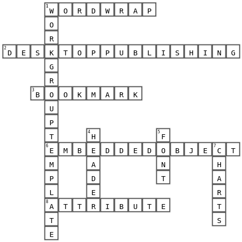 Informatics Crossword Key Image