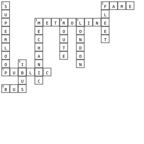 Metroline Crossword Crossword Key Image