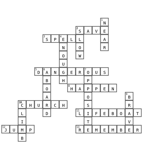 Unit 4 - crossword Crossword Key Image
