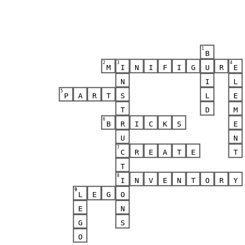Lego Crossword Crossword Key Image
