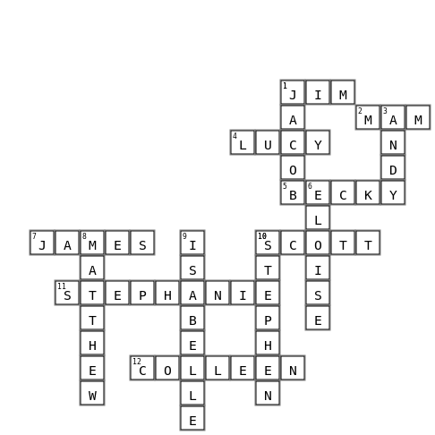 family Crossword Key Image