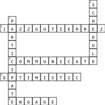 How I Thrive in Online Classes Crossword Key Image