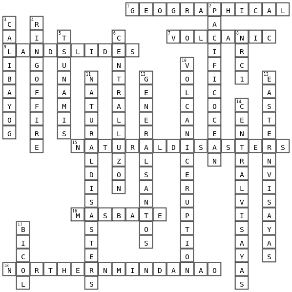 Science Crossword Key Image