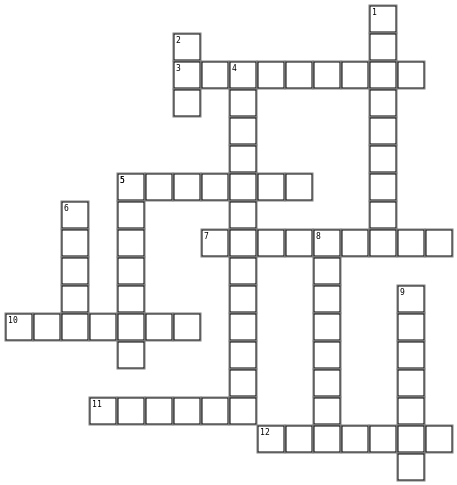 Pre Procedure vocabulary Crossword Grid Image