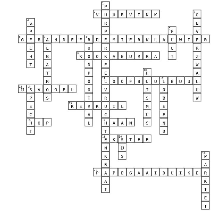Ruth's bday crossword Crossword Key Image