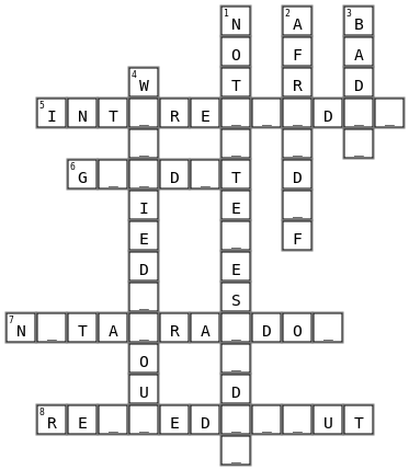 Adjectives and prepositions Crossword Key Image