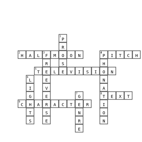 Question 3: Crossword Puzzle Crossword Key Image