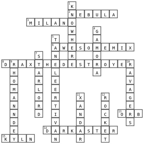 Guardians of the Galaxy Crossword Key Image