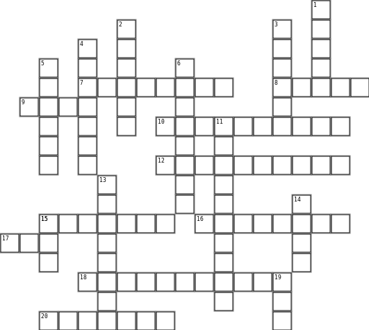 Science Dept. Crossword! Crossword Grid Image