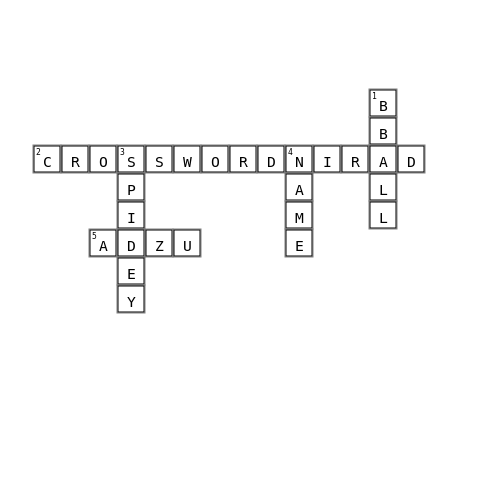 Crossword of Rad Crossword Key Image