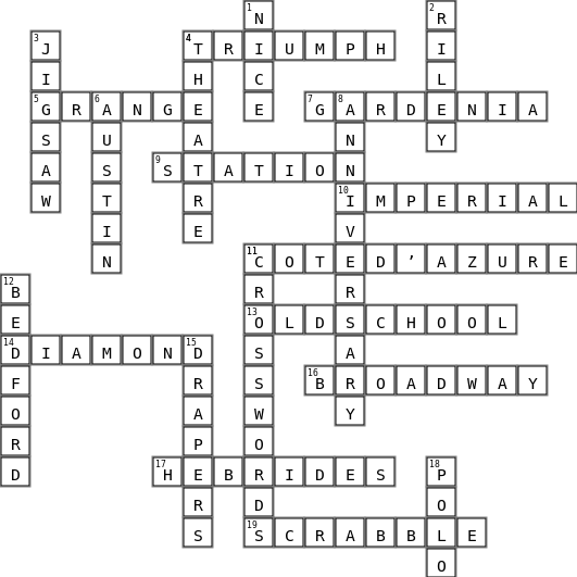 Diamond Crossword Key Image