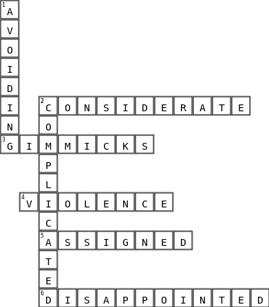 School Crossword Key Image